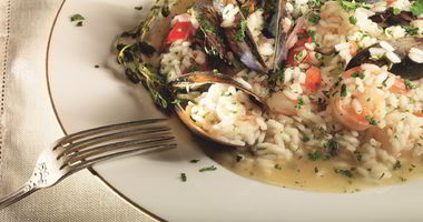 Рецепт Ризотто с мидиями и креветками