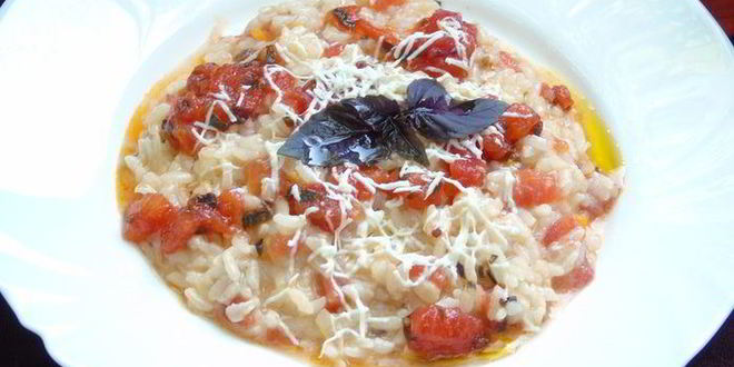 Рецепт ризотто с помидорами и базиликом