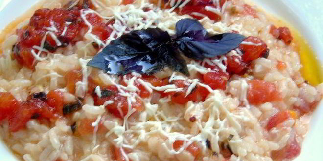 Рецепт ризотто с помидорами и базиликом