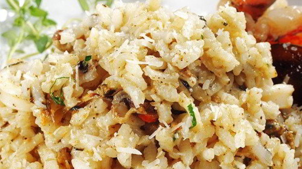 Как приготовить ризотто с шампанским, креветками и гребешками