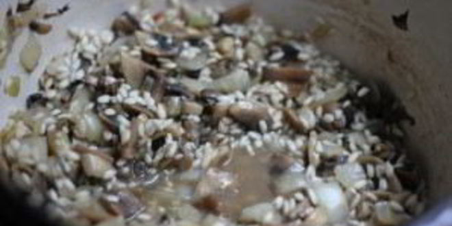 Рецепт ризотто с шампиньонами и луком