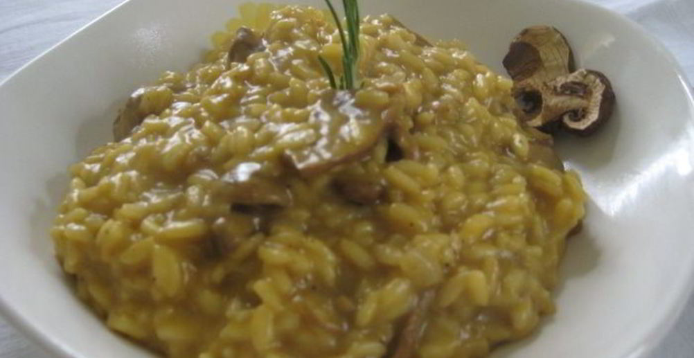 Рецепт ризотто с грибами, шафраном и трюфельным маслом