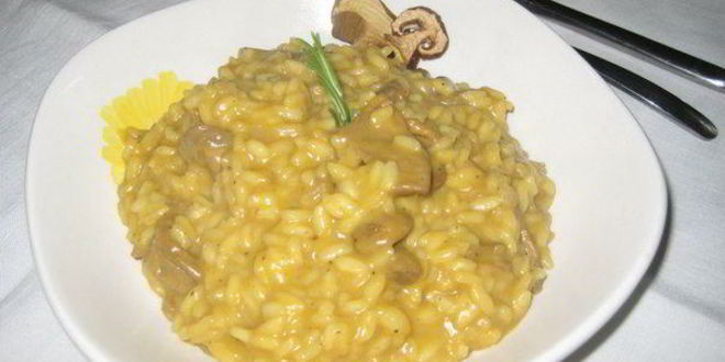 Рецепт ризотто с тыквой и белыми грибами