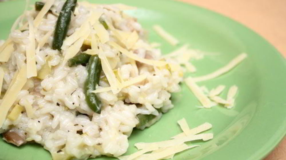 Как приготовить зеленое ризотто с грибами
