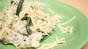 Рецепт Зеленого ризотто с грибами