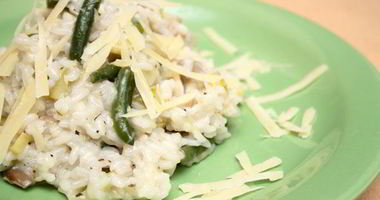 Рецепт Зеленого ризотто с грибами