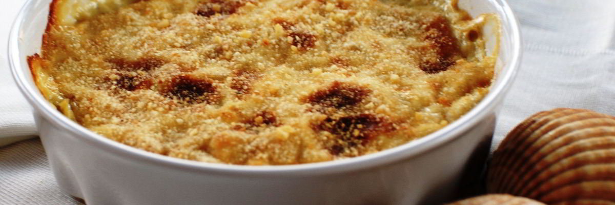 Рецепт Гребешков и тигровые креветки в соусе бешамель