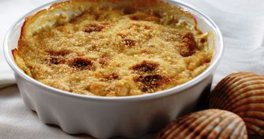 Рецепт Гребешков и тигровые креветки в соусе бешамель