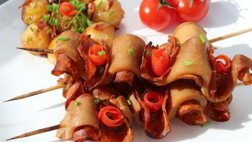 Рецепт Кальмаров с чоризо и картофелем на гриле