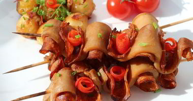 Рецепт Кальмаров с чоризо и картофелем на гриле