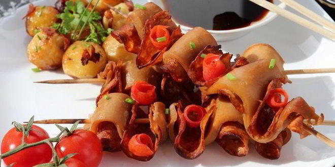 Рецепт кальмаров с чоризо и картофелем на гриле