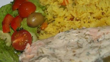 Рецепт Лосося с рисом и овощами в мультиварке