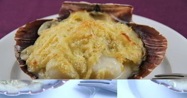 Рецепт Морских гребешков, запеченных под соусом бешамель и румяной корочкой