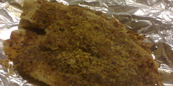 Рецепт рыбки запеченной в ореховой панировке