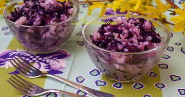 Рецепт Салата-гарнира с рисом и краснокочанной капустой