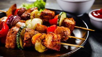 Рецепт Куриного шашлыка с болгарским перцем и цукини