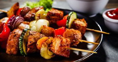 Рецепт Куриного шашлыка с болгарским перцем и цукини