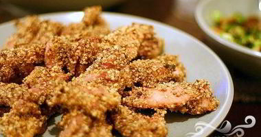 Рецепт Куриного шашлыка в панировке с салатом