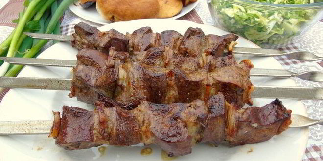 Рецепт нежного шашлыка из печени