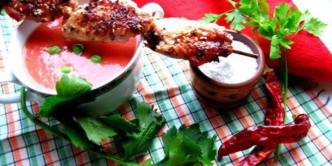 Рецепт шашлычков из крылышек и томатный соус