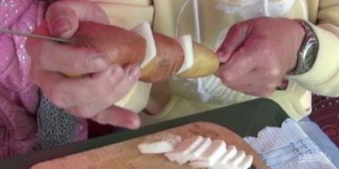 Рецепт шашлыка из картофеля с салом