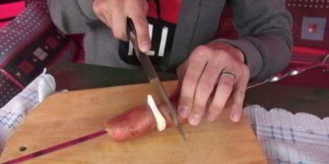 Рецепт шашлыка из картофеля с салом