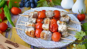 Рецепт Шашлыка из рыбы с помидорами черри