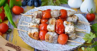 Рецепт Шашлыка из рыбы с помидорами черри