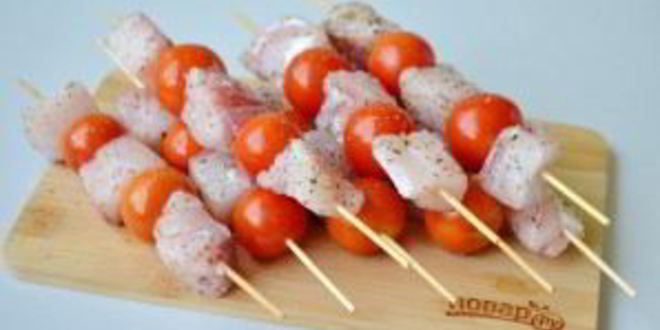 Рецепт шашлыка из рыбы с помидорами черри