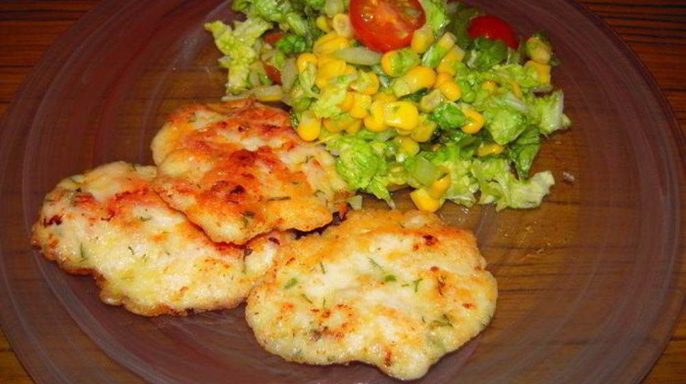 Как приготовить шницель по-венециански с легким салатиком из кукурузы