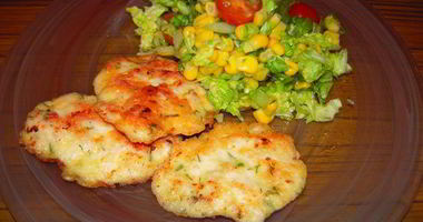 Рецепт Шницеля по-венециански с легким салатиком из кукурузы