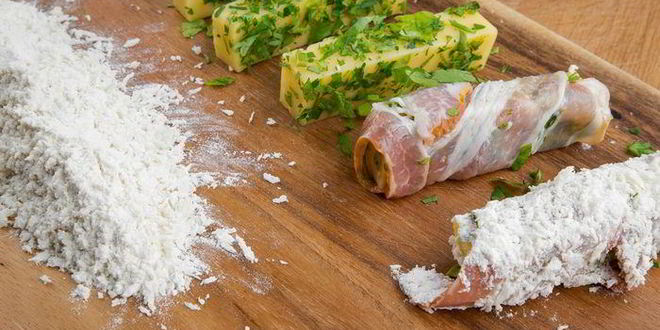 Рецепт шницеля с сыром в беконе