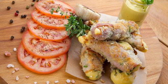 Рецепт шницеля с сыром в беконе