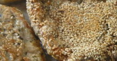 Рецепт Шницеля в мятной панировке с кунжутом