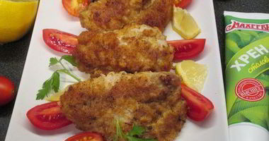 Рецепт Венского шницеля в кляре с хреном по-русски