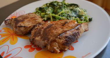 Рецепт Стейка из говядины со шпинатом