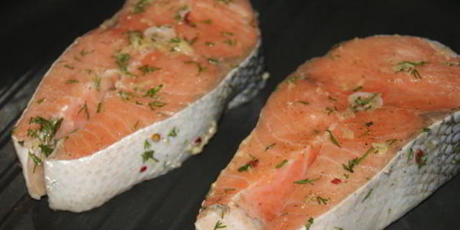 Рецепт стейка из семги на гриле