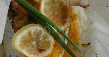 Рецепт Стейка лосося, запеченный в пергаментной бумаге