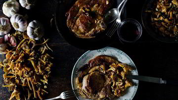 Рецепт Телячьего стейка с лисичками