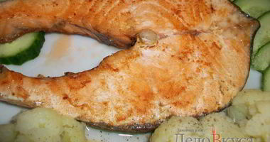 Рецепт Жареного стейка из семги без масла