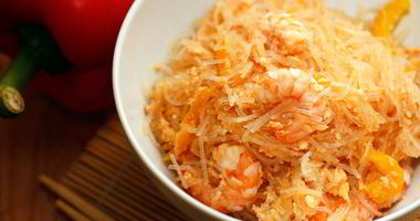 Рецепт Стеклянной лапши с креветками