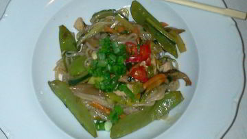 Рецепт Тайской рисовой лапши с курицей и овощами