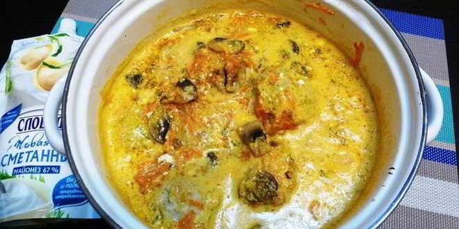 Рецепт тефтелей слободских в грибной подливе