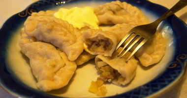 Рецепт Вареников с рубленой картошкой и прослойкой