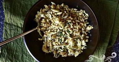 Рецепт Яичной лапши с луком и зеленью