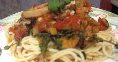 Рецепт Яичной лапши с морепродуктами