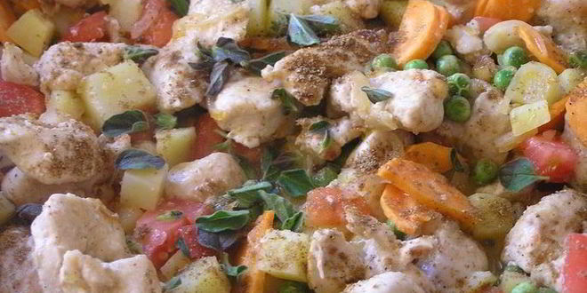 Рецепт быстрого жаркого из курицы с овощами