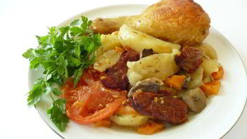 Рецепт Куриного жаркого с грибами и вялеными помидорами