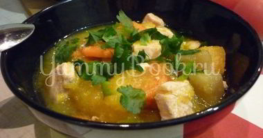 Рецепт Легкого жаркого с тыквой и индейкой