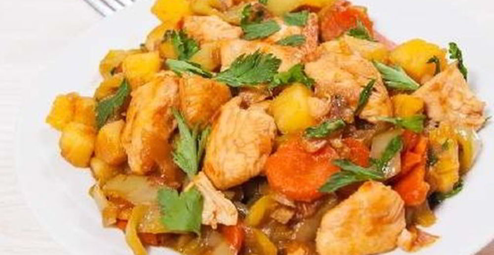Рецепт жаркое из курицы с овощами